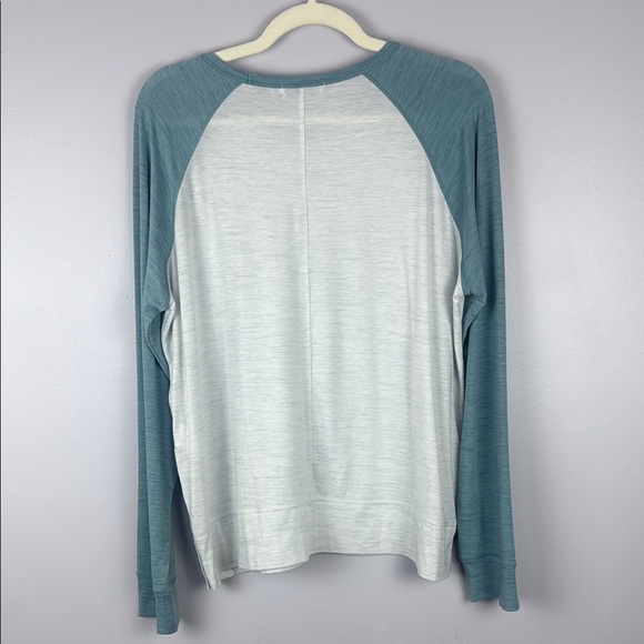 Prana Sol Protect Baseball Style White Blue Long Sleeves Top Size XL - Picture 9 of 9